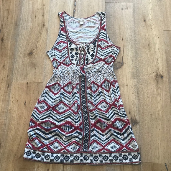 Lucky Brand Dresses & Skirts - Lucky Brand Embroidered Lace Up Dress
